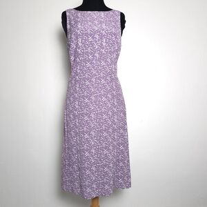J. Crew Printed Rayon Purple Tie Back Dress Size 6